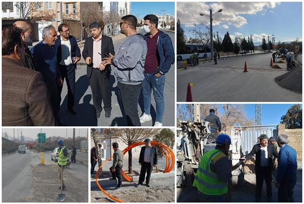 بازدید میدانی مدیرکل ارتباطات و فناوری اطلاعات استان مرکزی از پروژه فیبر نوری شهر اراک